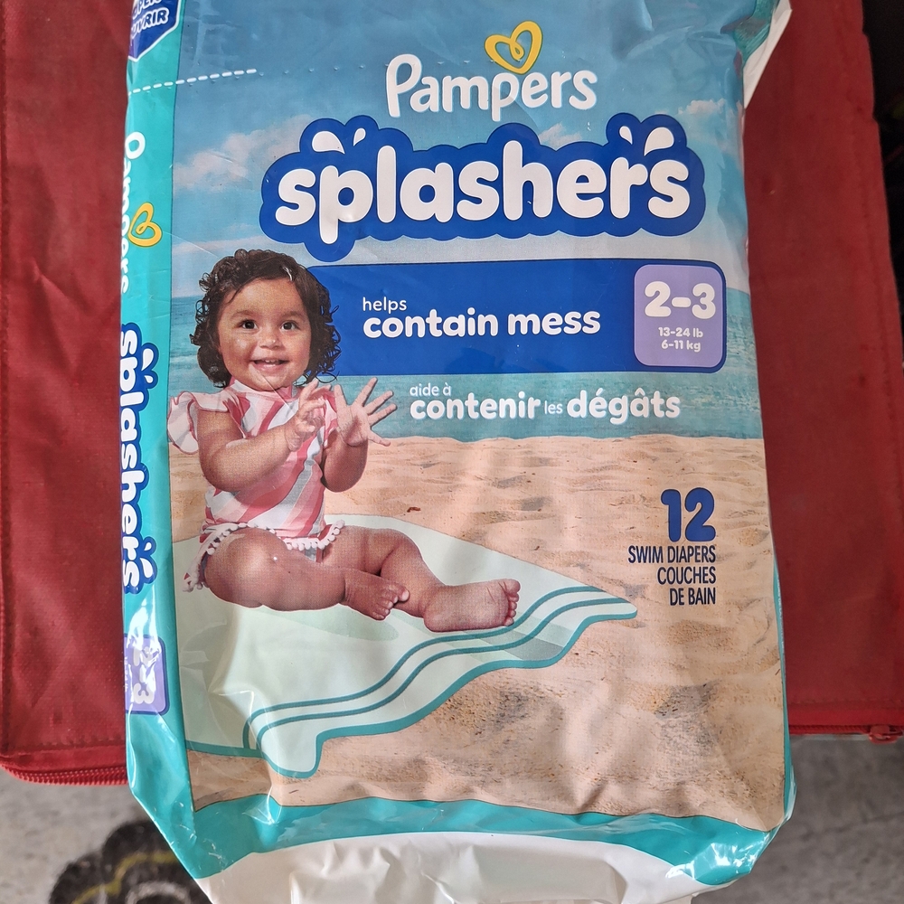Pampers Splashers Swim Diapers - Blue 13~24 Pounds,12 ct